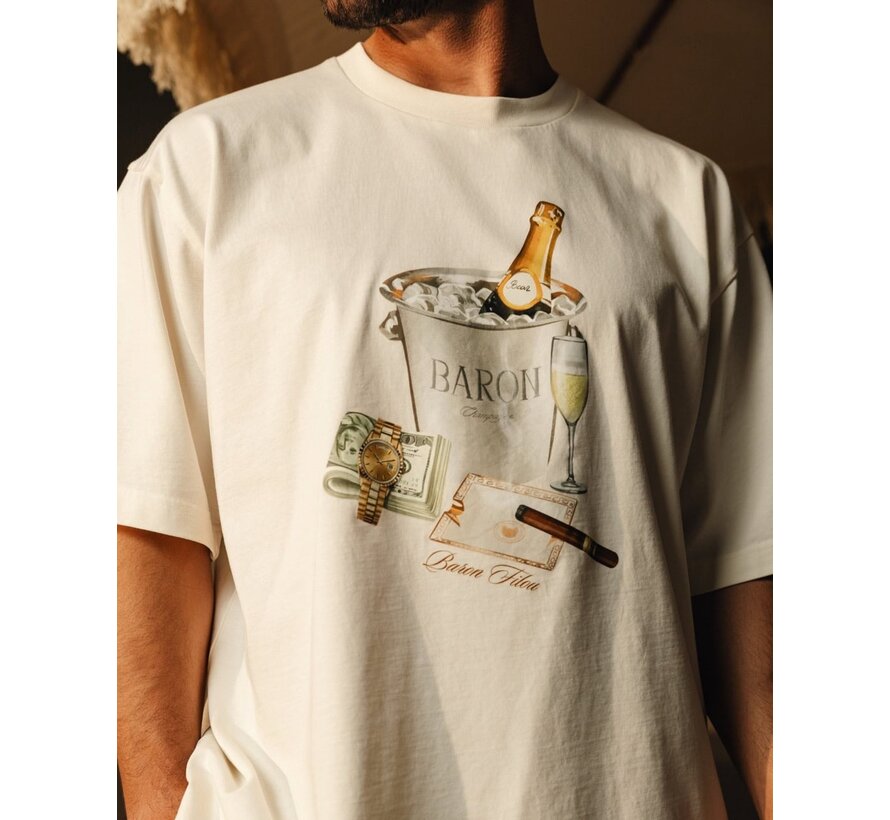 T-Shirt SS26 Oversized Backprint Baron Beach BIll Off-White