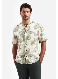 No Excess Korte Mouw Overhemd Allover Printed With Linen Green (31440385 - 050)
