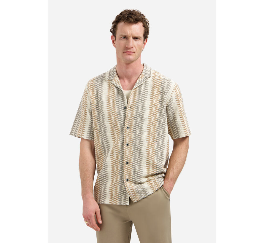 Korte Mouw Overhemd Jacquard Fancy Zig Zag Kit (31490305 - 013)