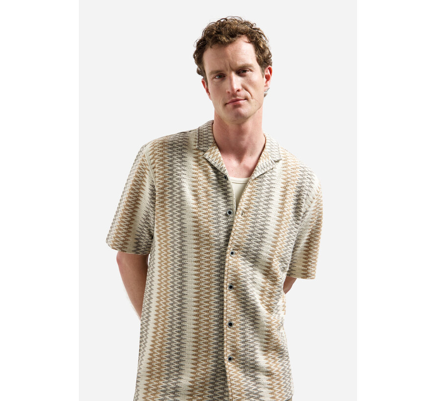 Korte Mouw Overhemd Jacquard Fancy Zig Zag Kit (31490305 - 013)
