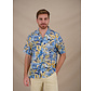 A Fish Named Fred Overhemd Korte Mouw Tropical Sketch Light Blue (33.061 - 610)