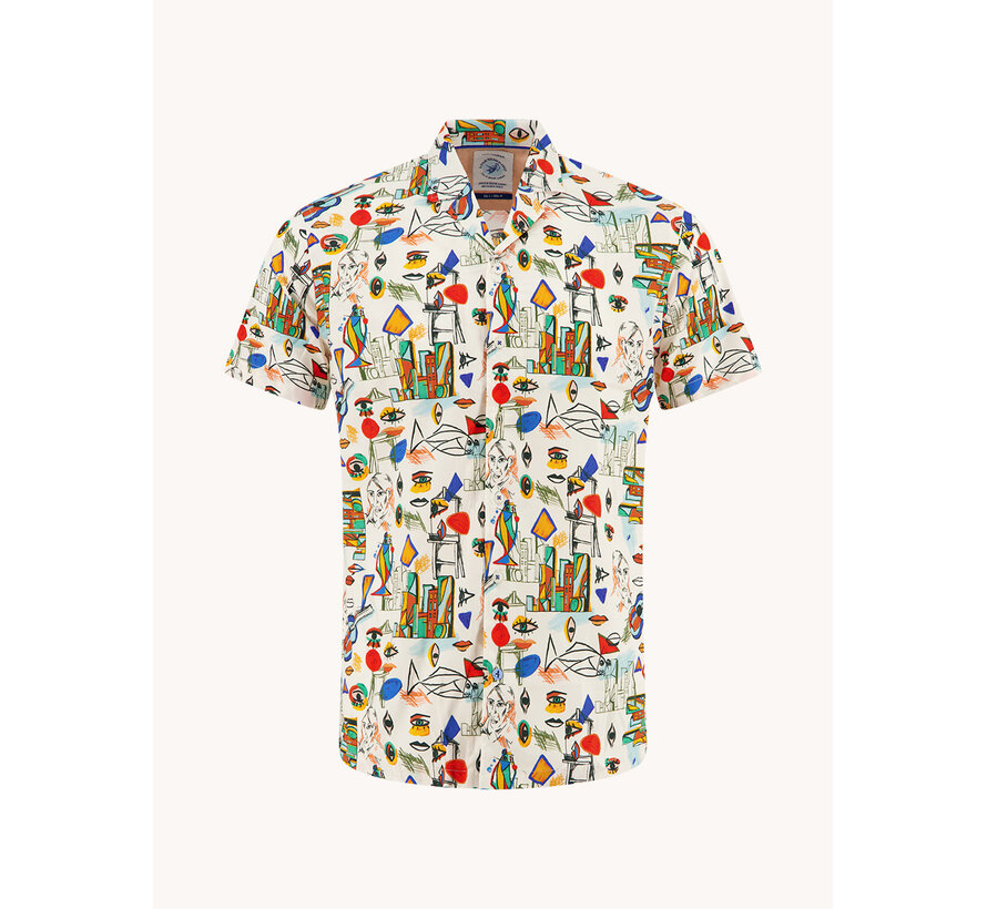 A Fish Named Fred Overhemd Korte Mouw Cubist Multicolor All Color (33.067 - 073)