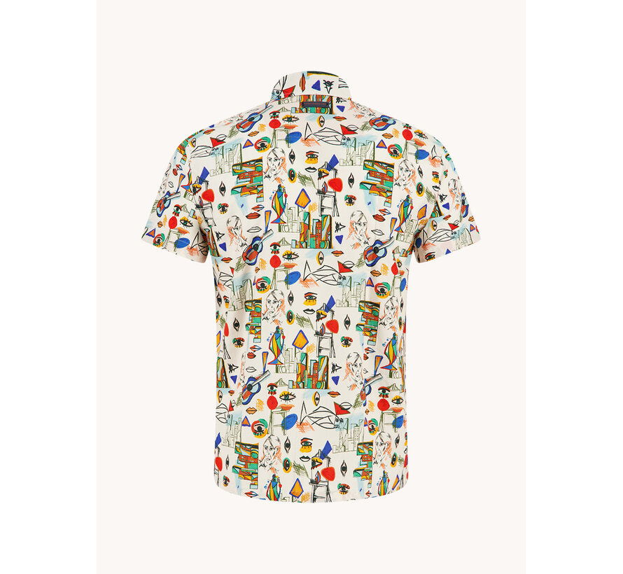 A Fish Named Fred Overhemd Korte Mouw Cubist Multicolor All Color (33.067 - 073)