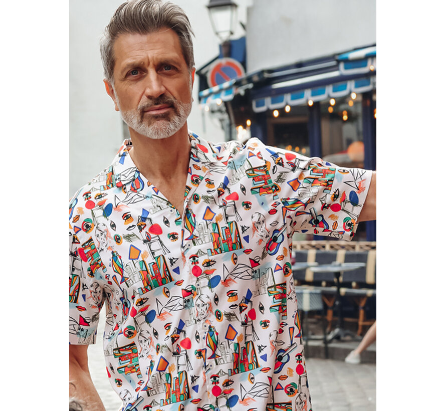 A Fish Named Fred Overhemd Korte Mouw Cubist Multicolor All Color (33.067 - 073)