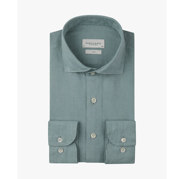 Profuomo Overhemd 100% Linnen Slim Fit Cutaway Blue (PPXH10017L)