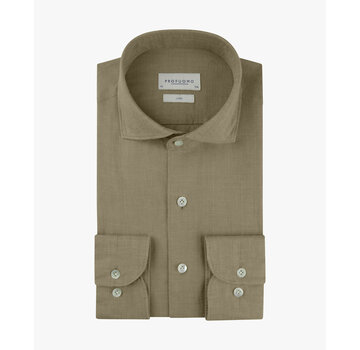Profuomo Overhemd 100% Linnen Slim Fit Cutaway M.Green (PPXH10017P)
