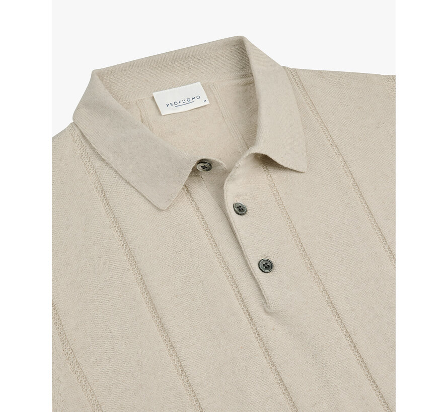 Knitted Polo Katoen/Linnen Raw White (PPXD10005A)