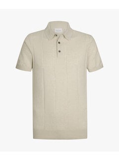 Profuomo Knitted Polo Katoen/Linnen Raw White (PPXD10005A)