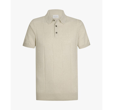 Profuomo Knitted Polo Katoen/Linnen Raw White (PPXD10005A)