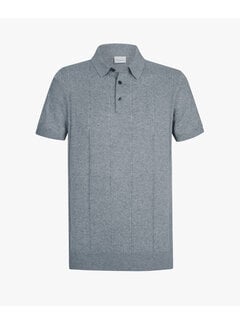 Profuomo Profuomo Knitted Polo Katoen/Linnen Blue (PPXD10005C)