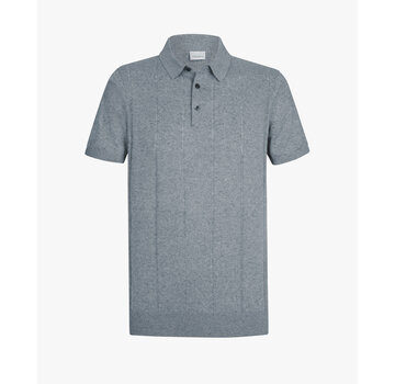 Profuomo Knitted Polo Katoen/Linnen Blue (PPXD10005C)