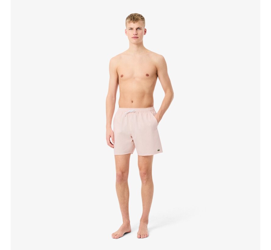 Lacoste Zwemshort Streep Roze (MH9089 - 1IZ)