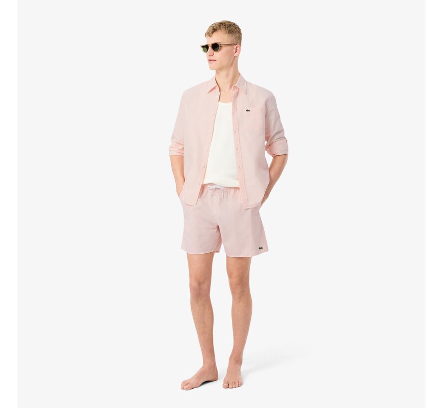 Lacoste Zwemshort Streep Roze (MH9089 - 1IZ)