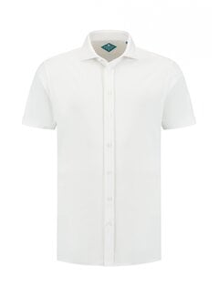 District Indigo District Indigo Pique Performance Overhemd Korte Mouw Wit (7.41.029.780 - 007)