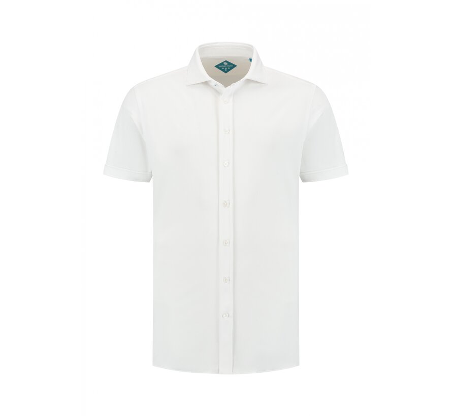District Indigo Pique Performance Overhemd Korte Mouw Wit (7.41.029.780 - 007)
