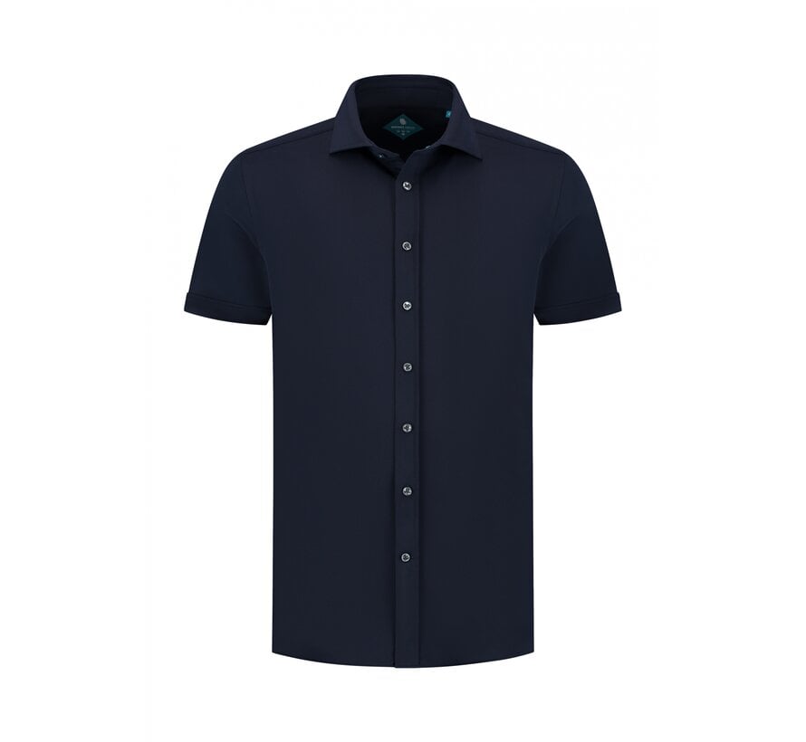 District Indigo Pique Performance Overhemd Korte Mouw Navy (7.41.029.780 - 010)
