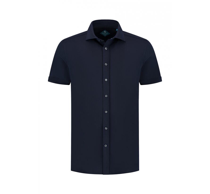 Pique Performance Overhemd Korte Mouw Navy (7.41.029.780 - 010)