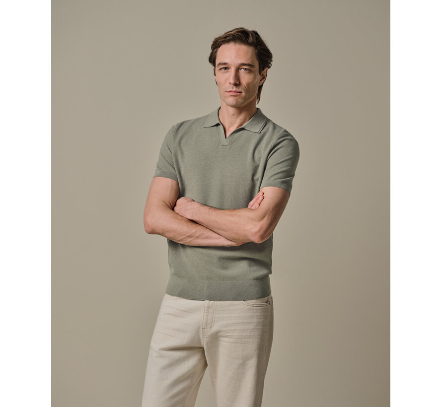 Profuomo Polo Luxury Basic Open Mid Green (PPXD10009D)