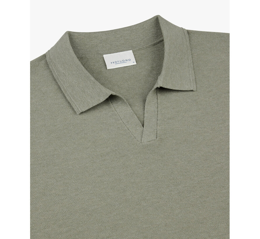 Profuomo Polo Luxury Basic Open Mid Green (PPXD10009D)
