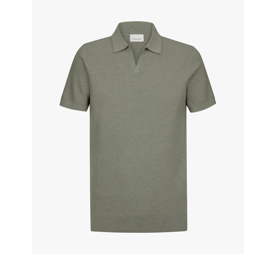 Profuomo Polo Luxury Basic Open Mid Green (PPXD10009D)