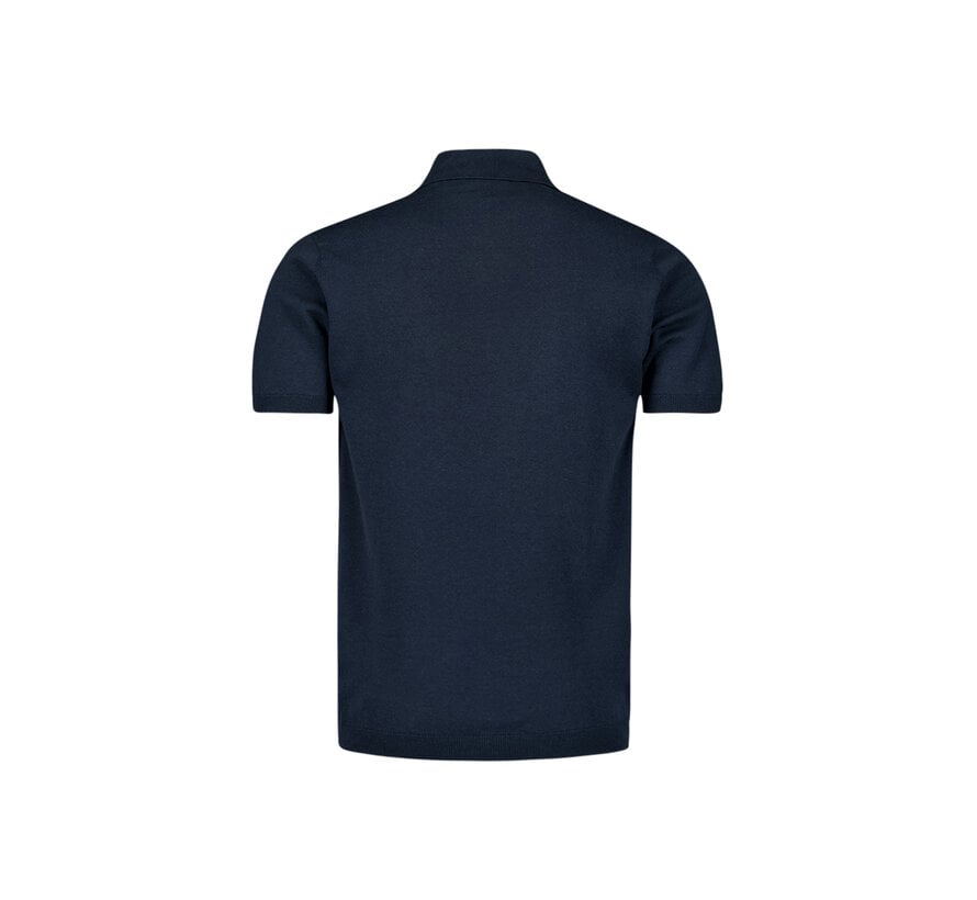 Pullover Short Sleeve Polo Button Solid Deep Blue (27230354SN - 096)