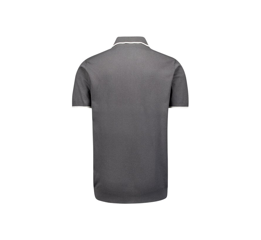 Pullover Short Sleeve Polo Button Solid Dark Steel (28240456 - 124)