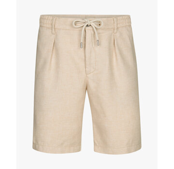 Profuomo Short Sportcord Polyester/Linnen Dark Sand (PPXQ10010C)