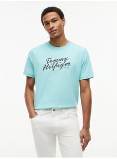 Tommy Hilfiger T-shirt Regular Fit Logo Graphic Crew Neck  Arctic Aqua (MW0MW42385 - CSR)