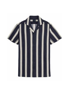 Tresanti Tresanti Korte Mouw Overhemd Gionvito Navy (TRSHKA463 - 803)