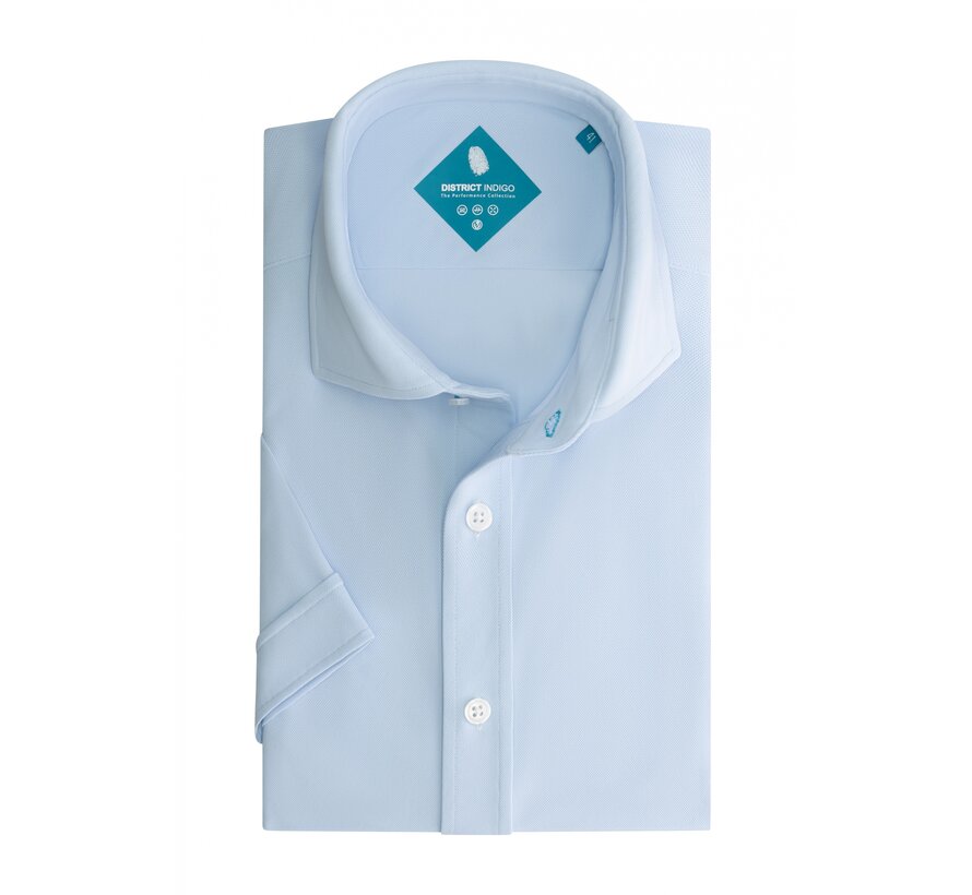 Pique Performance Overhemd Korte Mouw Licht Blauw (7.41.029.780 - 017)
