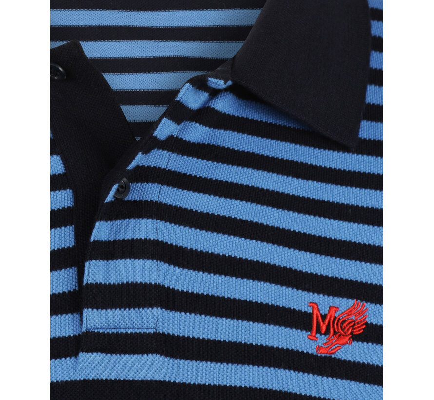 Polo Pique Stripe Regular Fit Medium Blue (MM261.9001.03 - 2002)