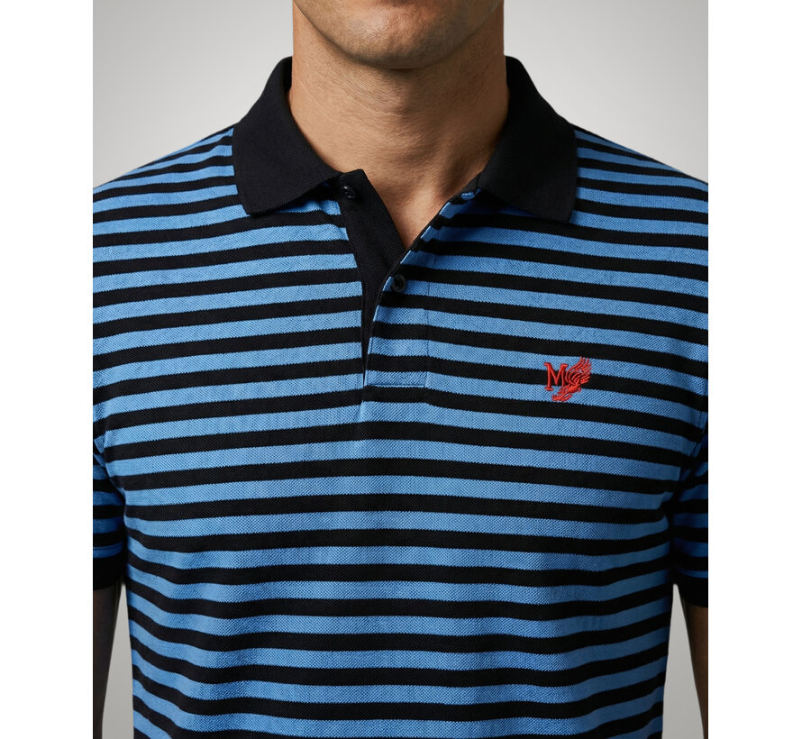 Polo Pique Stripe Regular Fit Medium Blue (MM261.9001.03 - 2002)