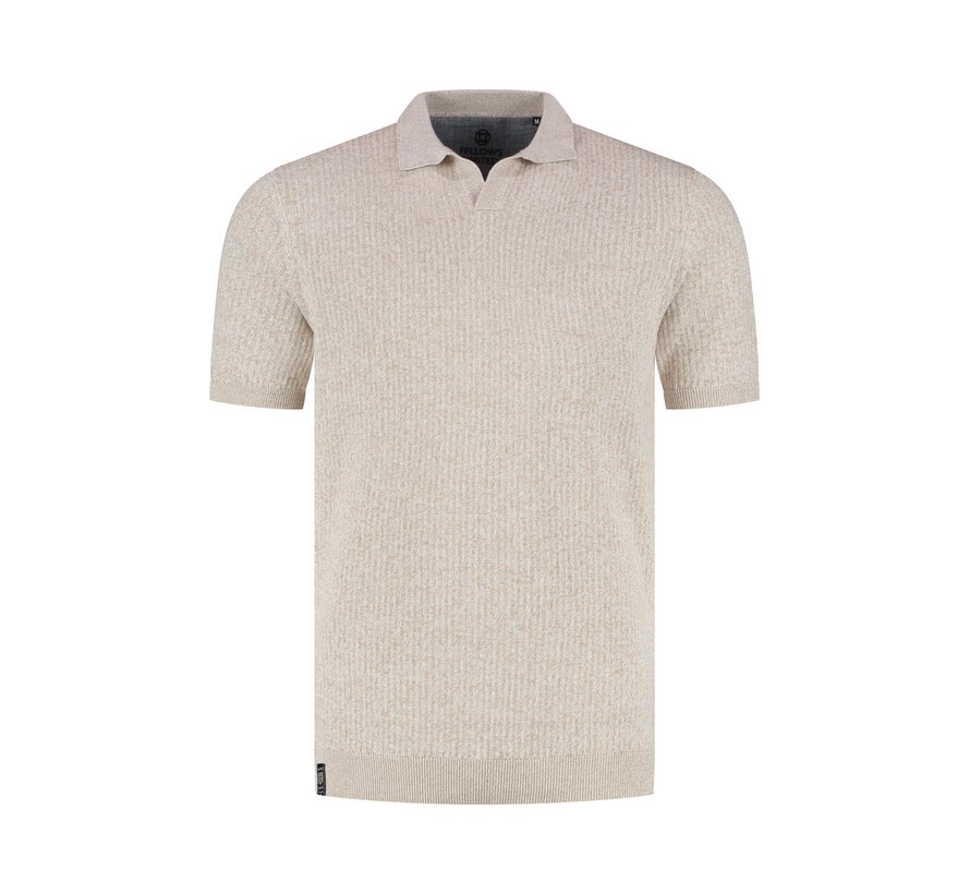 Fellows United Polo Structure Knit Twisted Yarn Mid Brown (61.3680 - 145)