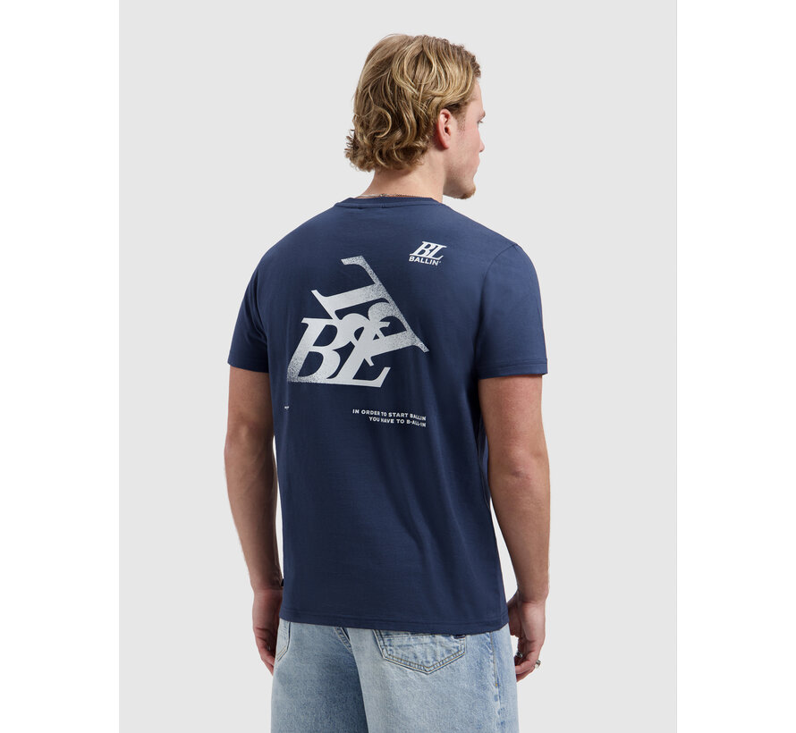 Ballin T-shirt Monogram Spray Logo Navy (26019105 - 07)
