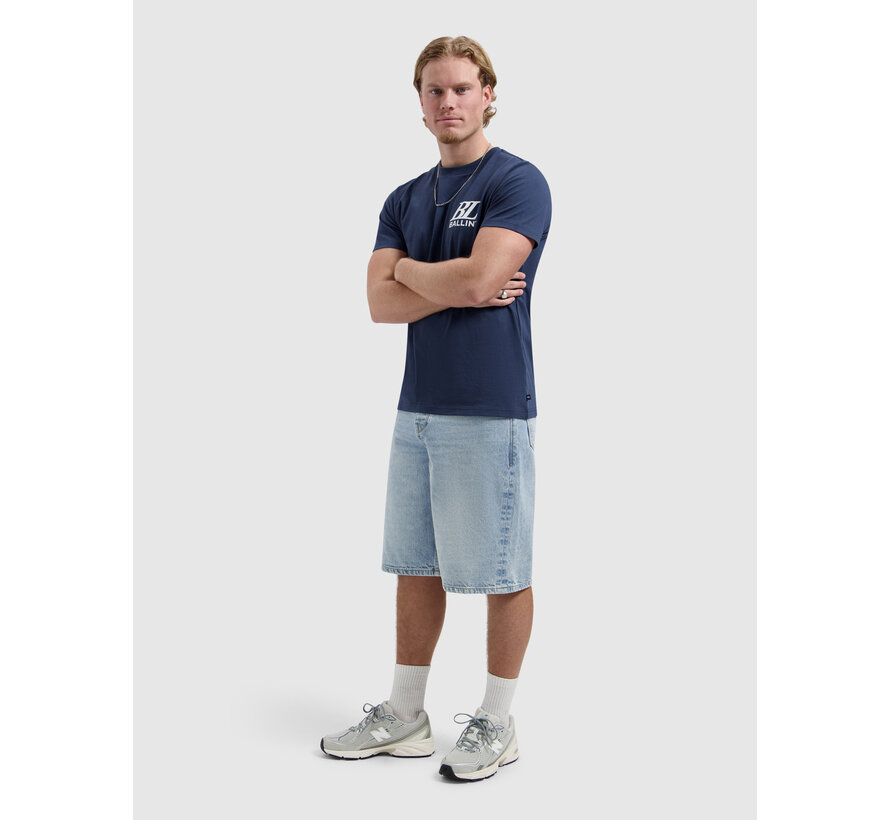 Ballin T-shirt Monogram Spray Logo Navy (26019105 - 07)