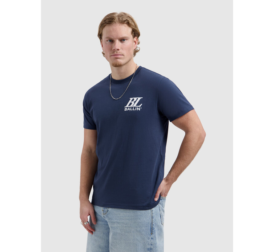 Ballin T-shirt Monogram Spray Logo Navy (26019105 - 07)