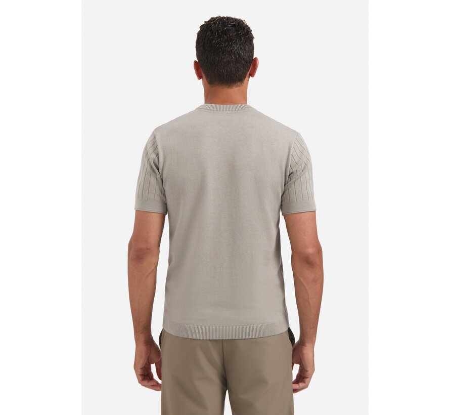 Pullover Short Sleeve Crewneck Solid Dropneedle Stripe Clay (29220740 - 018)