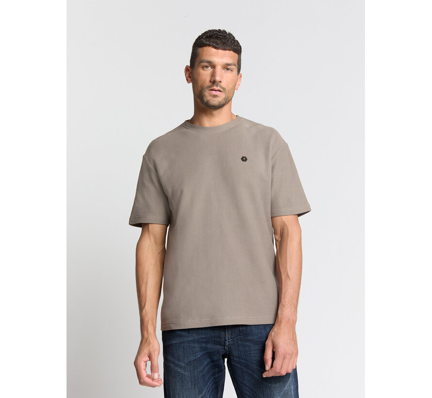 No Excess T-Shirt Crewneck Solid Jacquard Clay (29320733 - 018)