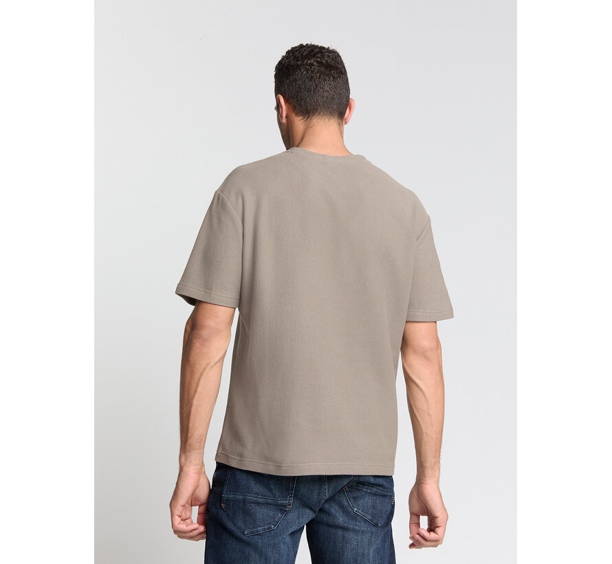 No Excess T-Shirt Crewneck Solid Jacquard Clay (29320733 - 018)