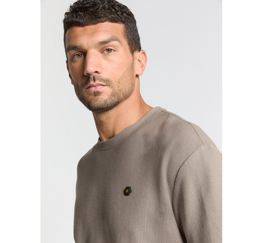 No Excess T-Shirt Crewneck Solid Jacquard Clay (29320733 - 018)