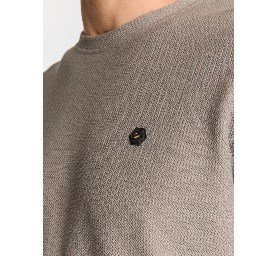 No Excess T-Shirt Crewneck Solid Jacquard Clay (29320733 - 018)