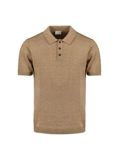 No Excess Pullover Short Sleeve Polo Melange With Linen Khaki (27230365 - 043)