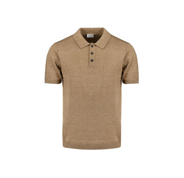 No Excess Pullover Short Sleeve Polo Melange With Linen Khaki (27230365 - 043)