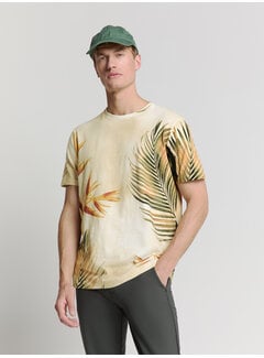 No Excess T-Shirt Crewneck Allover Printed Slub Garment Dyed Sand (28350416 - 015)
