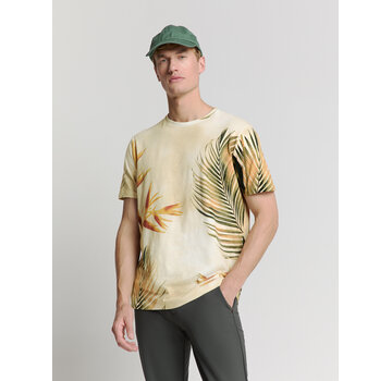 No Excess T-Shirt Crewneck Allover Printed Slub Garment Dyed Sand (28350416 - 015)