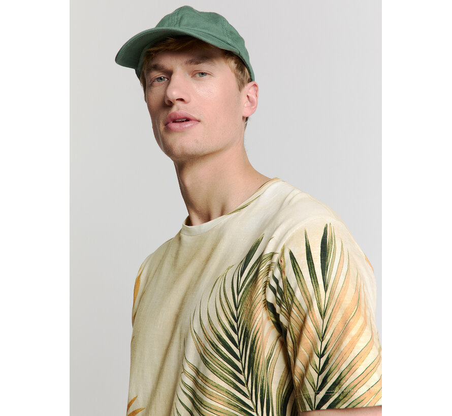 No Excess T-Shirt T-Shirt Crewneck Allover Printed Slub Garment Dyed Sand (28350416 - 015)