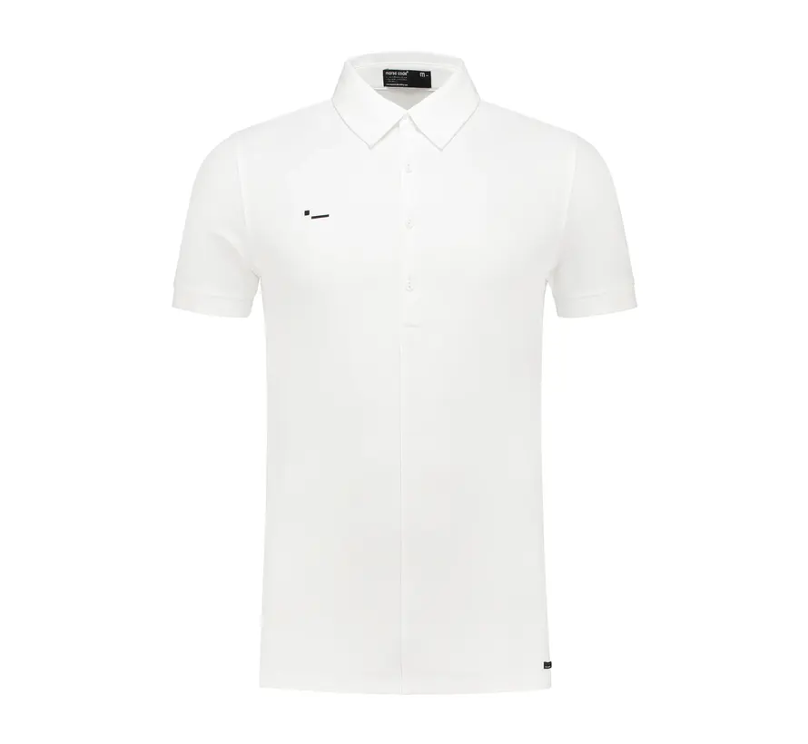 Morse Code Polo Alpha1 Jersey Stretch White (10202)