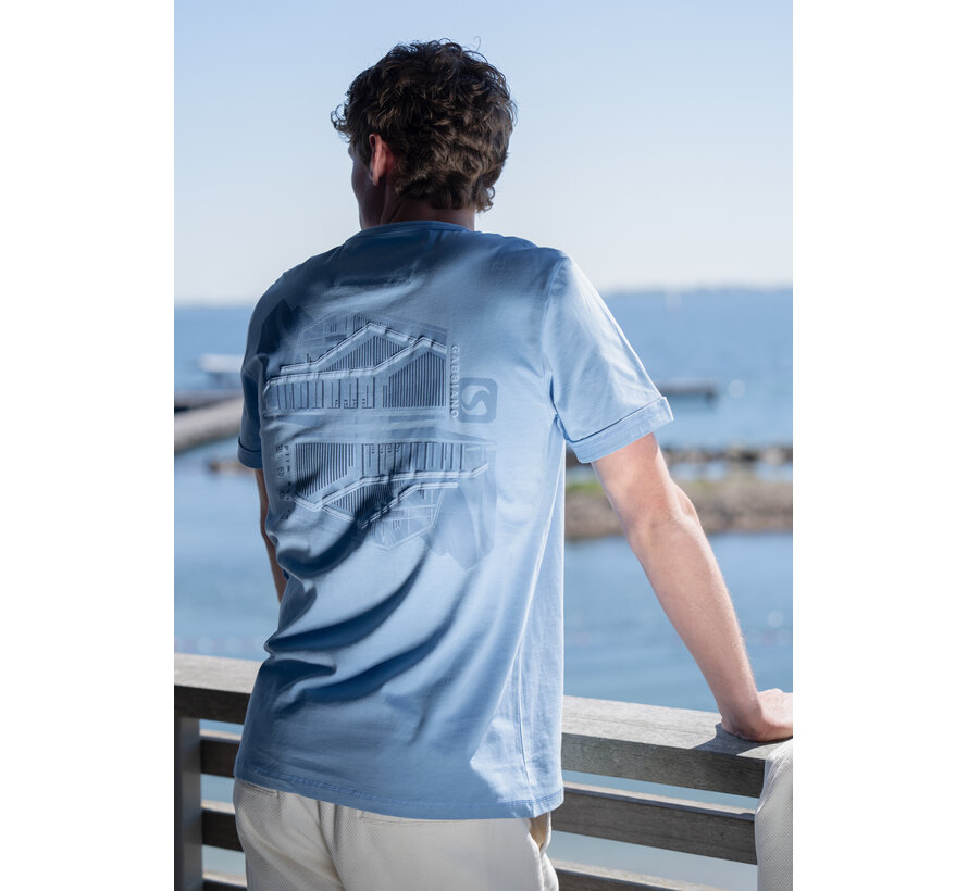 Gabbiano T-shirt Backprint Jersey Silky Finish Allure Blue (1566116 Zan - 224)