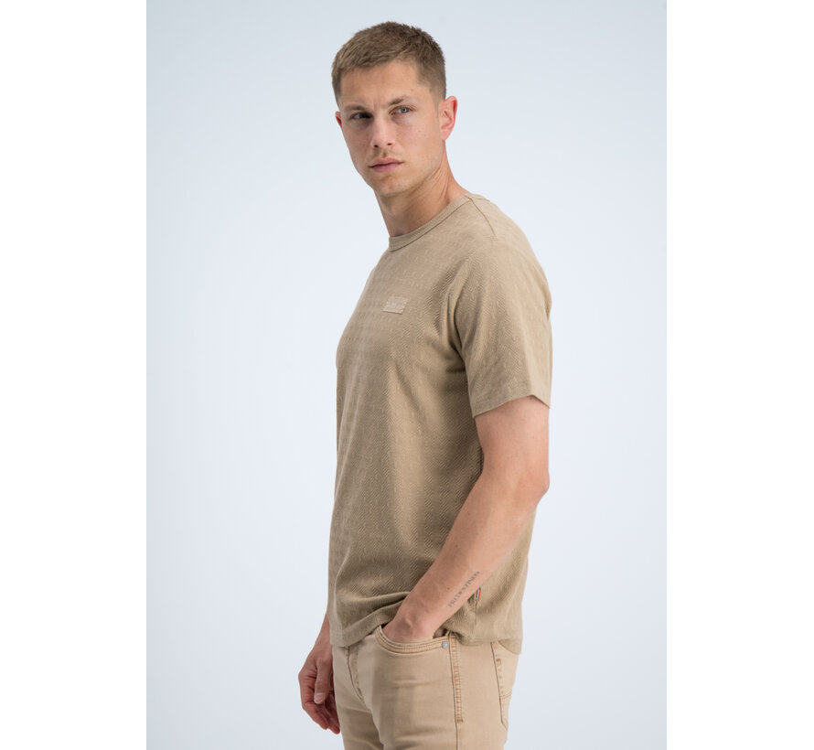 Gabbiano T-shirt Chest Logo Jacquard Jersey Almond (1566117 TIM - 994)