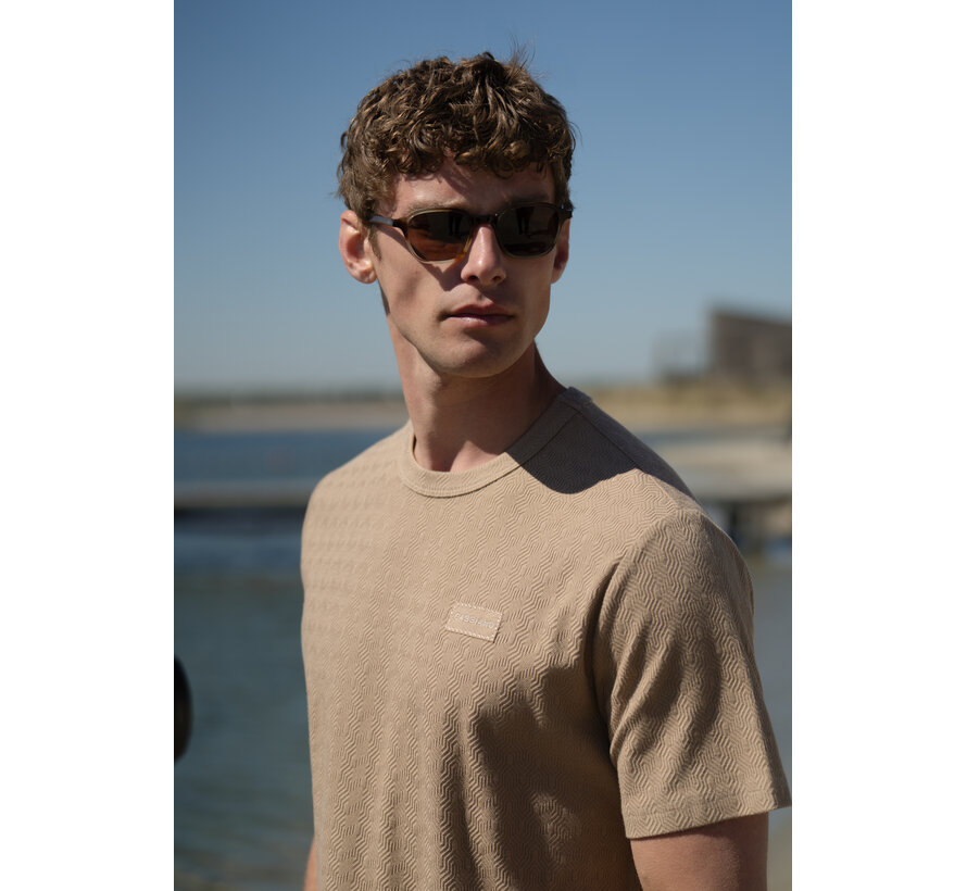Gabbiano T-shirt Chest Logo Jacquard Jersey Almond (1566117 TIM - 994)